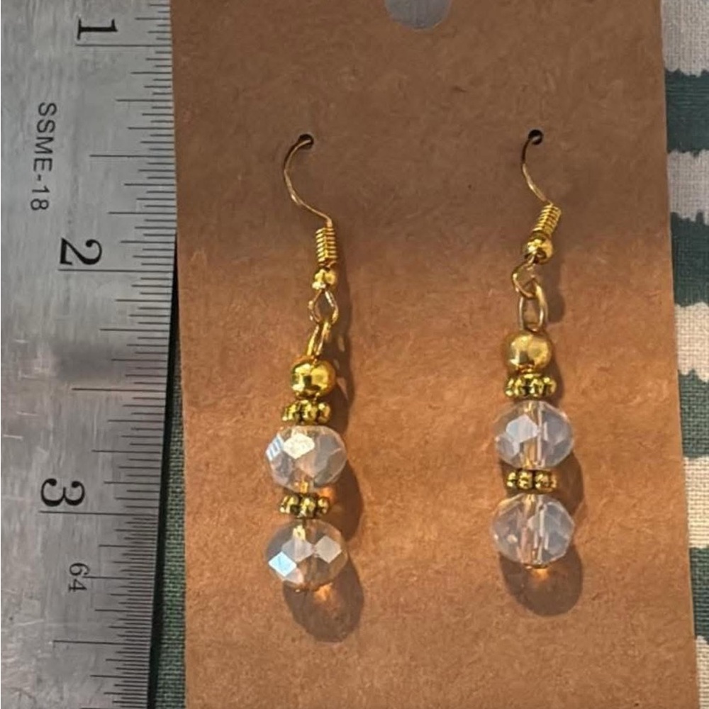 Elegant Gold and Crystal Drop Earrings